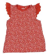 Červené květované tričko s madeirou Topolino