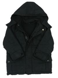 Černá šusťáková zimní bunda s kapucí M&S