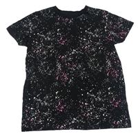 Černo-bílo-růžové vzorované tričko Primark