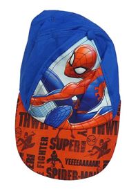 Kobaltově modro-červená plátěná kšiltovka se Spider-manem