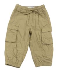 Béžové šusťákové cargo cuff kalhoty Zara