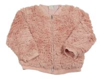 Světlerůžová kožešinová podšitá bunda zn. Manguun