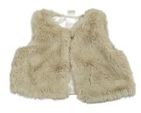 Béžová kožešinová podšitá vesta H&M