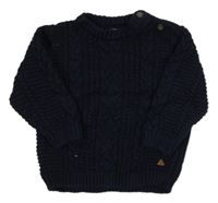 Tmavomodrý vzorovaný svetr zn. Next