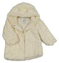 Smetanová kožešinová podšitá bunda s kapucí Primark