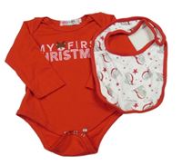 2set - Červené body s nápisem + bílo-červený bryndák Me to you 