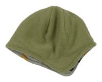 Khaki fleecová podšitá ušanka 