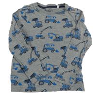 Šedé triko s bagry C&A