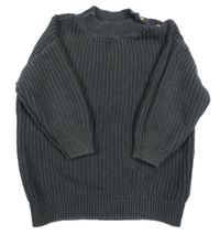 Šedý žebrovaný svetr H&M