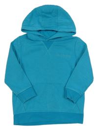 Tyrkysová mikina s nápisem a kapucí George 