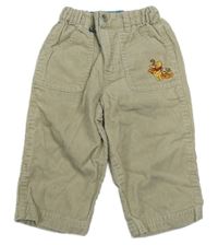 Béžové manšestrové kalhoty s medvídkem Pú Disney 