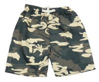 Khaki-béžovo-smetanové army šusťákové kraťasy 