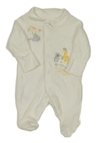 Bílý overal se zvířátky a límečkem TU