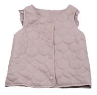 Světlerůžová šusťáková prošívaná zateplená vesta Dunnes