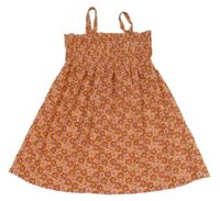 Oranžové lehké květované šaty Primark