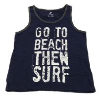 Tmavomodro-šedé tílko s nápisem Pepperts