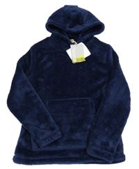 Nové - Tmavomodrá chlupatá mikina s kapucí Mountain Warehouse
