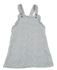 Bílé teplákové šaty s kytičkami a volánky F&F