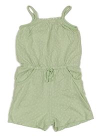 Světlezelený bavněný kraťasový overal se vzorem Name it
