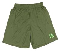 Khaki sportovní kraťasy s logem 