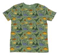 Khaki tričko s dinosaury Alana 