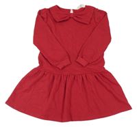 Červené teplákové šaty s límečkem H&M