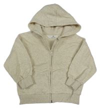 Béžová melírovaná propínací oversize mikina s kapucí H&M