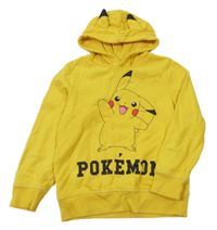 Žlutá mikina s Pikachu a kapucí 