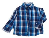 Modro-tmavomodrá kostkovaná košile Rebel 