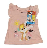 Světlerůžové tričko s Lolou Bunny a volánky sinsay