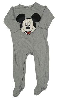 Šedý melírovaný overal s Mickey H&M
