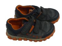 Tmavošedo/tmavomodro/oranžové kožené boty Clarks vel. 27