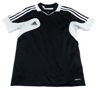 Černo-bílé funkční sportovní tričko Adidas