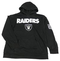 Černá mikina s nápisem a erbem - Raiders a kapucí