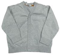 Světlešedý melírovaný propínací svetr H&M