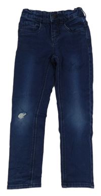 Tmavomodré skinny fit teplákové rifle zn. HEMA