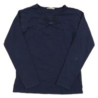 Tmavomodré triko s mašlí Malvi&Co.