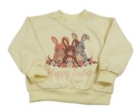 Světležlutá mikina se zajíčky