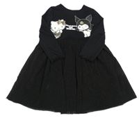 Černo-zlaté šaty s Kitty a tylem PRIMARK