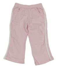 Světlerůžové tepláky s bílými pruhy TU