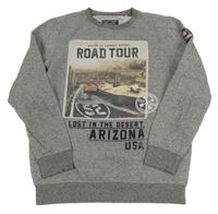 Šedá melírovaná mikina s potiskem C&A