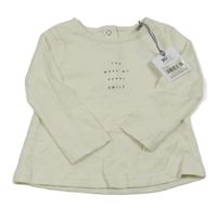 Nové - smetanové triko s nápisy Tu