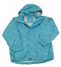 Modrozelená vzorovaná šusťáková jarní bunda s odepínací kapucí McKinley