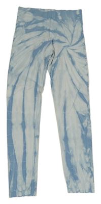 Světlemodro-bílo-modré batikované legíny M&S