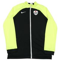 Černo-neonově žlutá funkční fotbalová propínací mikina se znakem Nike