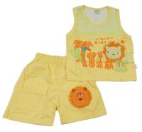 2Set - Žluto-pruhované tílko se lvíčkem + kraťasy 