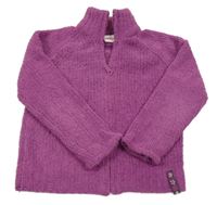 Borůvkový žinylkový propínací svetr YIGGA