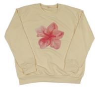 Vanilková mikina s květem 