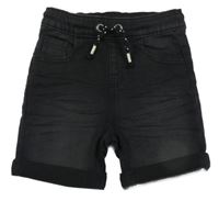 Černé teplákové riflové kraťasy George