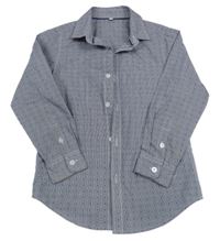 Tmavomodro-bílá kostkovaná vzorovaná košile M&S